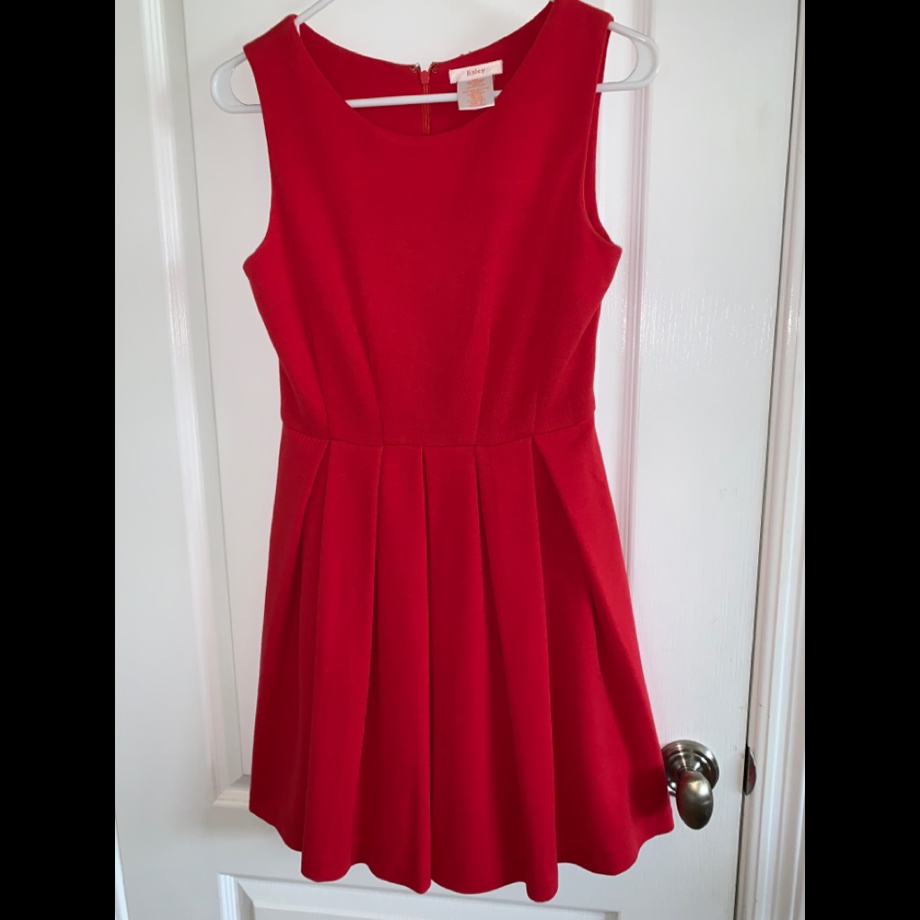 Esley Sleeveless Red Pleated Dress Size Small